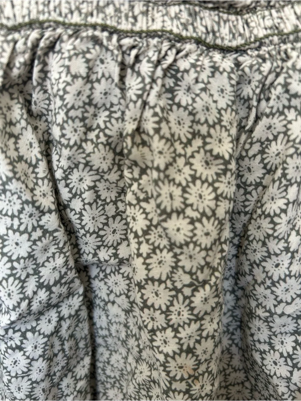 GAP White Floral Smocked Sundress with Black Daisy Print
